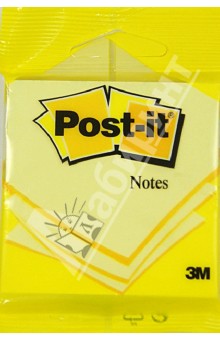 Блок-кубик Post-It с клеевым краем. Цвет канареечно-желтый (100 листов).