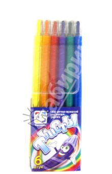 Набор цветных карандашей с выдвижным грифелем. 6 штук (710032).