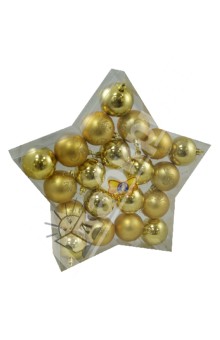 Набор новогодних шаров матовых с блесткаим и блестящих, 20 шт (Н69799).