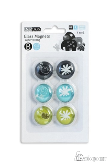 Иллюстрация 1 из 2 для Набор стеклянных магнитов "Слоники" (6 штук) (LC8014A-6p) | Лабиринт - сувениры. Источник: Лабиринт