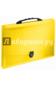Папка-портфель A4, 40 мм, с 13 отделениями, желтая (624027).