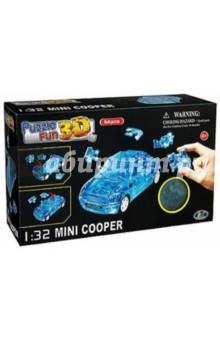 3D пазл Mini Cooper полупрозрачный синий (57071).
