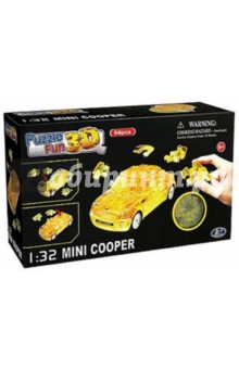 3D пазл Mini Cooper полупрозрачный желтый (57075).