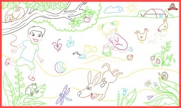 Раскраска настенная. Времена года. Лето