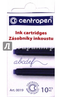 Баллончики для перьевой ручки (10штук/упаковка, синие) (00191001).