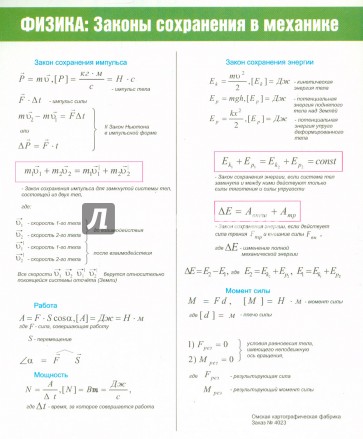 Механика 9 класс формулы