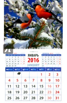 Календарь на магните на 2016. Снегири (20616).