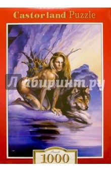 Puzzle-1000. Девушка и волк (С-101191).