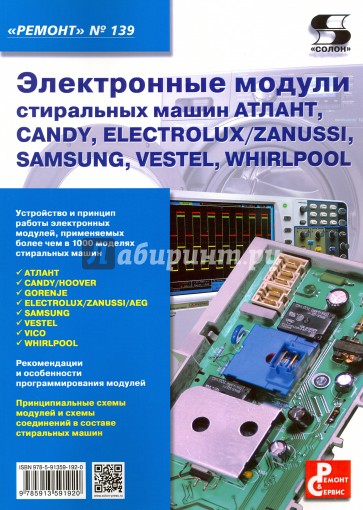 Вып.139 Электронные модули стиральных машин АТЛАНТ, CANDY, ELECTROLUX/ZANUSSI, SAMSUNG, VESTEL, WHIR