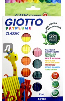 Пластилин Giotto Patplume. 8 классических цветов (COL CLASSIC 513600).