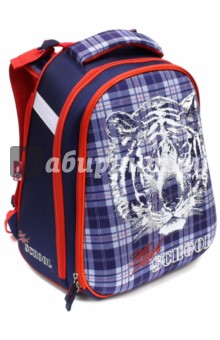 Купить Ранец школьный Тигр на шотландке (40082), Феникс+, Ранцы и рюкзаки для начальной школы