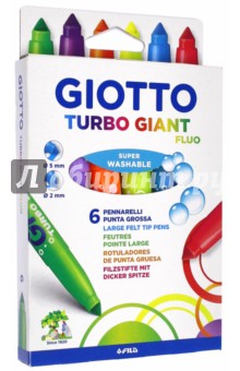 Фломастеры Turbo Giant флуоресцентные (6 цветов) (433000).