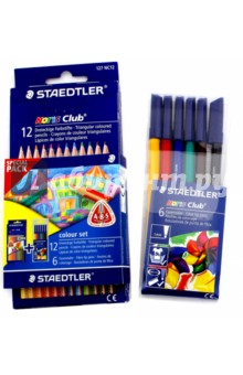 Набор. Цветные карандаши NorisClub - 12 шт. + Фломастеры - 6 шт. (NC326WP6).