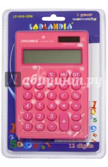 Калькулятор карманный, 12 разрядов, розовый (LP-1010-12PN).