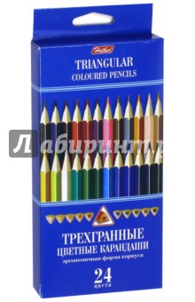 Карандаши цветные трехгранные (24 цвета) (BKt_24400).
