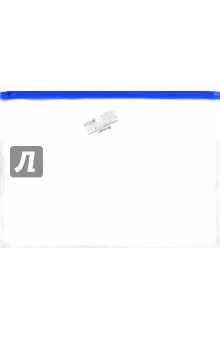 Папка-конверт на молнии, пластиковая, А4, прозрачная (AKm_04109).