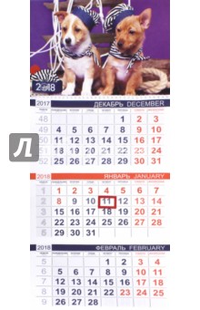 2018 Календарь квартальный. 3 блока, Год собаки (3Кв1гр3_05553).