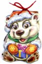 Курмашев Ринат Феритович С Новым годом. Белый медвежонок открытка ручной работы с новым годом дед мороз снегурочка красный бант