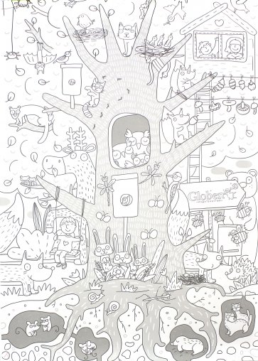 Огромная раскраска "Жизнь на дереве" (PA068)
