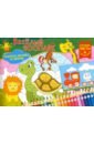 веселый зоопарк развивающая раскраска с наклейками Раскраска-мозаика. Веселый зоопарк