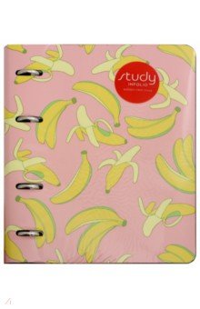 Тетрадь 120 листов, кольцевой механизм, Banana, розовый (N1260).