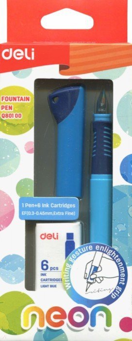 Иллюстрация 1 из 4 для Ручка перьевая "Neon", синие чернила (+ картриджи), в ассортименте (EQ80100) | Лабиринт - канцтовы. Источник: Лабиринт