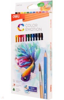 Карандаши 12 цветов акварельные Color Emotion липа (EC00700).