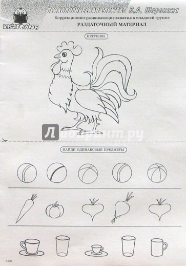 Коррекционно-развивающие занятия в младшей группе. Раздаточный материал