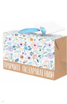 Zakazat.ru: Пакет-коробка Поздравления (22,5x13,5x20 см) (79682).