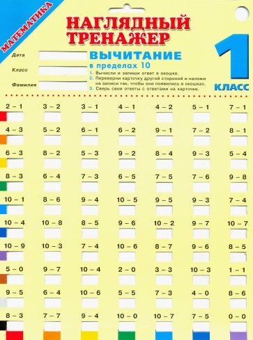 Математика. 1 класс. Вычитание в пределах 10