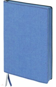 Бизнес-блокнот, 128 листов, линейка, Tweed под ткань, синий (110966).