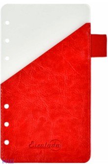 Разделитель для ежедневника (А6, пластик + карман, красный) (50300).