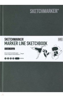 

Скетчбук 44 листа, А5 "MARKER LINE" 160 г/м2 (MLHSM/CHARC)
