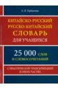 Горбылева А. В. Китайско-русский и русско-китайский словарь для учащихся. 25 000 слов и словосочетаний китайско русский русско китайский словарь для учащихся с практической транскрипцией в обеих частях горбылева а в