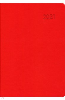 

Ежедневник датированный на 2021 год (176 листов, А5), Красный, интегральный (ЕКП52117611)