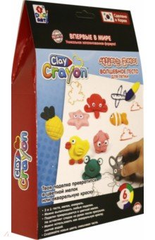 Clay Crayon Набор тесто-мелков 6 цветов по 30 гр (Т19007).