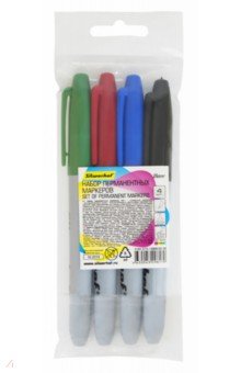 Набор маркеров перманентых 4 цвета, 2.5 мм пулевидные пишущие наконечники, Base