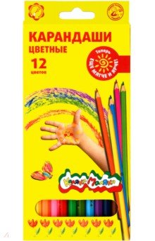 

Карандаши цветные, шестигранные, 12 цветов (ККМ12)