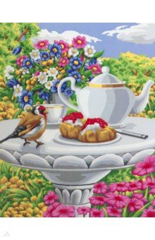 Рисование по номерам 40*50 Чай в цветочном саду (B088).