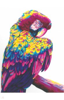 Рисование по номерам 40*50 Попугай поп-арт (H140).