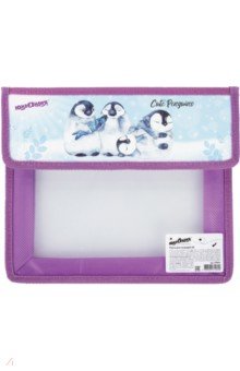 

Папка для тетрадей А5 Юнландия "Penguins", 2 отделения, пластик, клапан на липучке (270141)