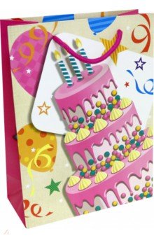 Zakazat.ru: Пакет подарочный С Днем Рождения! Яркий тортик, 18х24х8,5 см. ( ПКП-3434).