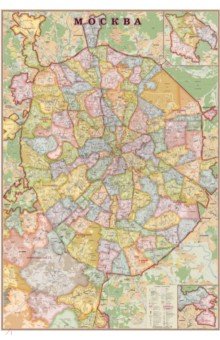 Настенная карта Москвы (1,07х1,57 м, в стиле 