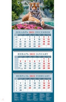 Zakazat.ru: Календарь квартальный на 2022 год Год тигра. Великий тигр у водопада (14204).