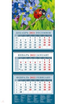 Zakazat.ru: Календарь квартальный на 2022 год Божья коровка на незабудке (14240).