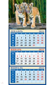 Zakazat.ru: Календарь квартальный на магните на 2022 год Год тигра. Забавные малыши (34212).
