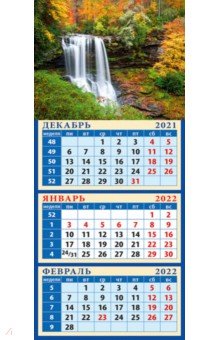 Zakazat.ru: Календарь квартальный на магните на 2022 год Изумительный водопад (34222).