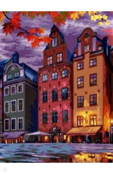 Купить Картина по номерам Стокгольмские домики , 40х50 см. (КХ_39704), Greenwich Line, Создаем и раскрашиваем картину