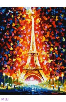 Живопись на холсте Париж - огни Эйфелевой башни.