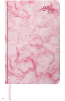 Ежедневник даттрованный 2022 Marble, розовый мрамор, 168 листов, А5.